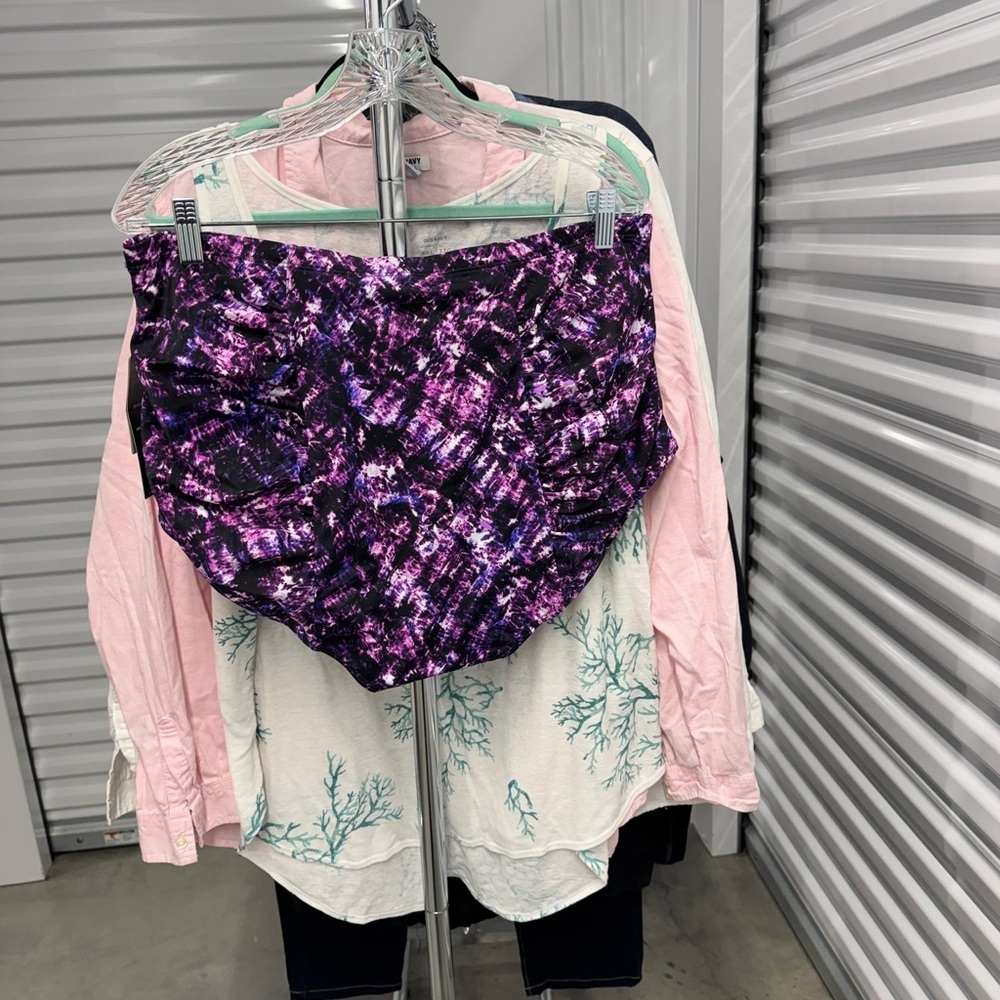 Torrid | High-Waist Swim Bottoms in Purple Print | size 2 - Picture 5 of 5